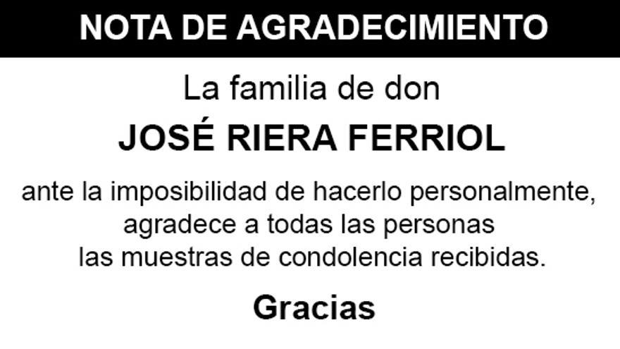 Nota José Riera Ferriol