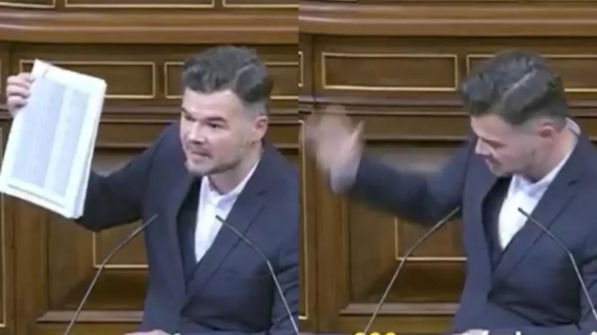 Gabriel Rufián saca los colores al Congreso con su discurso sobre Israel.