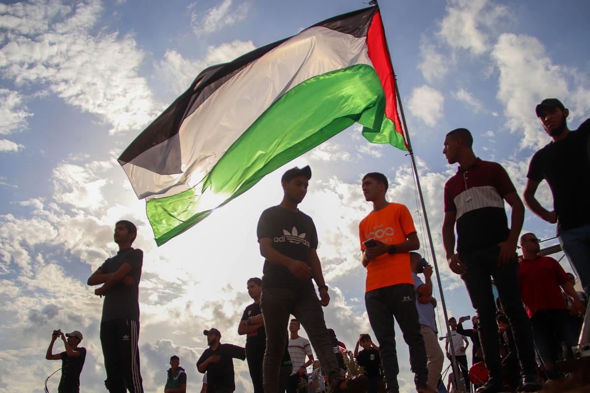 Manifestantes palestinos en la Franja de Gaza Manifestantes palestinos en la Franja de Gaza