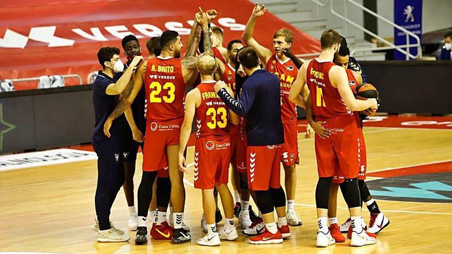 Los jugadores del UCAM, celebrando un triunfo este año.