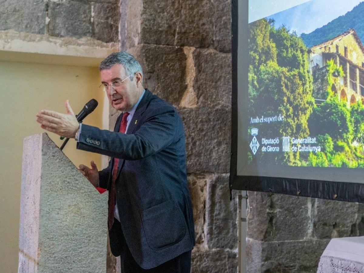 El president de la Diputació, Miquel Noguer, durant el parlament