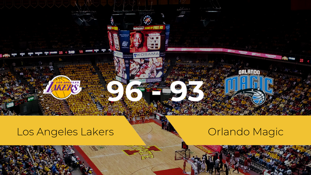 Los Angeles Lakers se impone por 96-93 frente a Orlando Magic