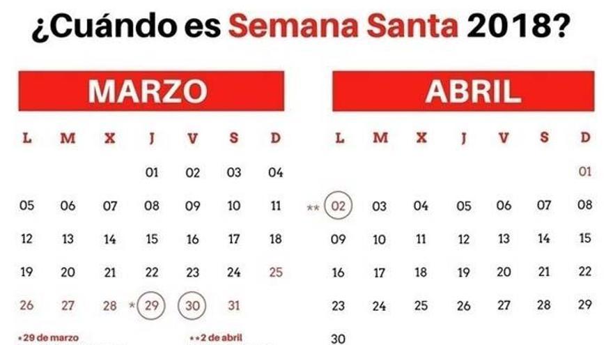 ¿Cuándo es Semana Santa 2018?