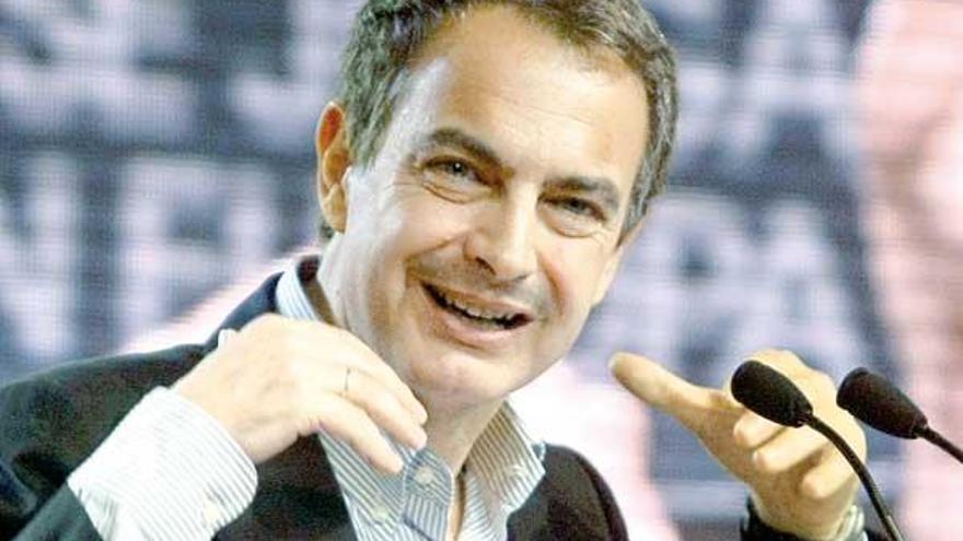 José Luis Rodríguez Zapatero, durante su intervención, ayer en Madrid.