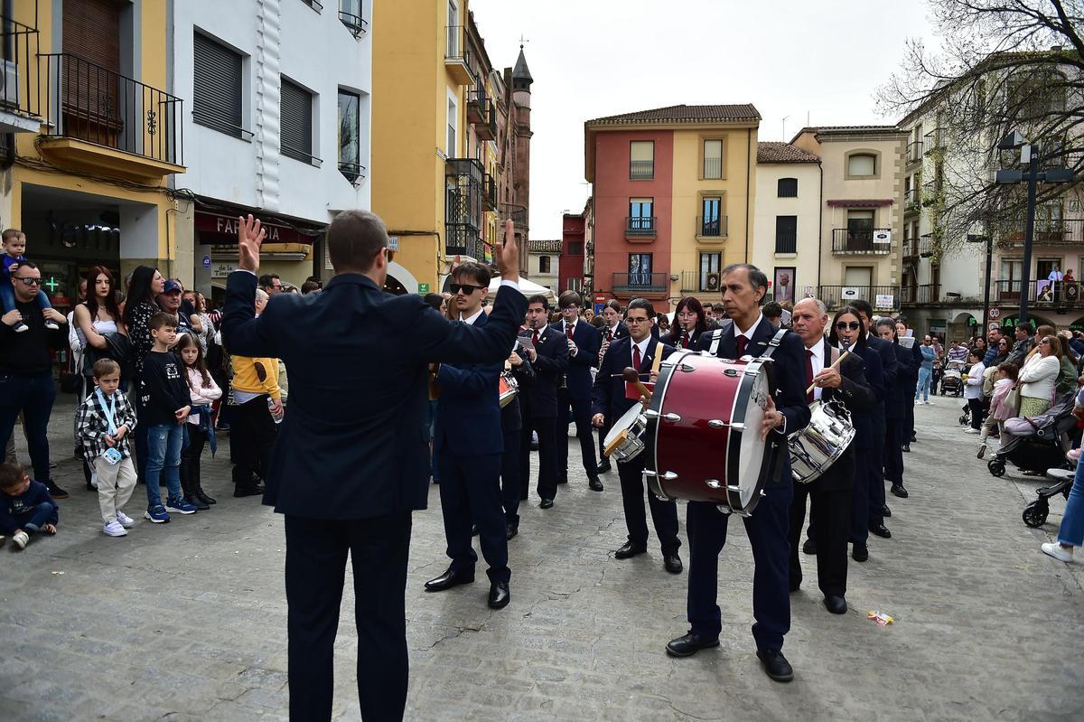La banda de música de Plasencia, en la procesión de 'La Borriquita'.
