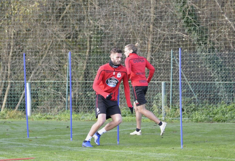 Carlos Fernández, David Simón, Diego Caballo, Gerard Valentín y Fede Cartabia se entrenan al margen del grupo.