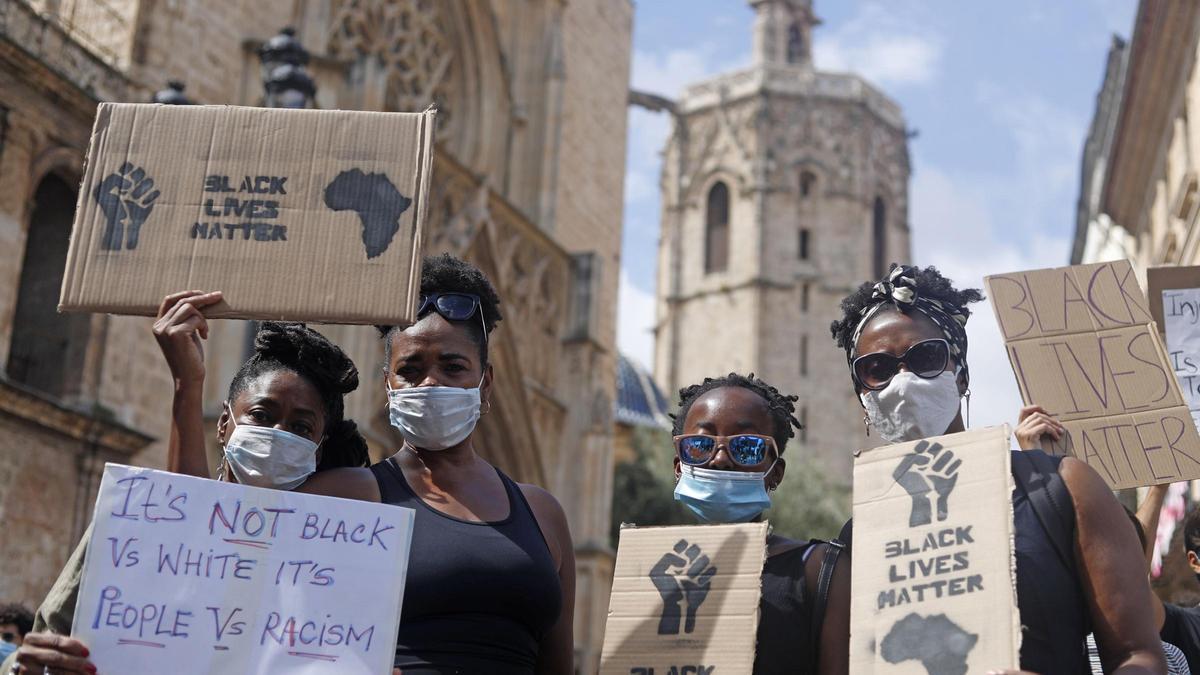 Protesta antirracista en València.