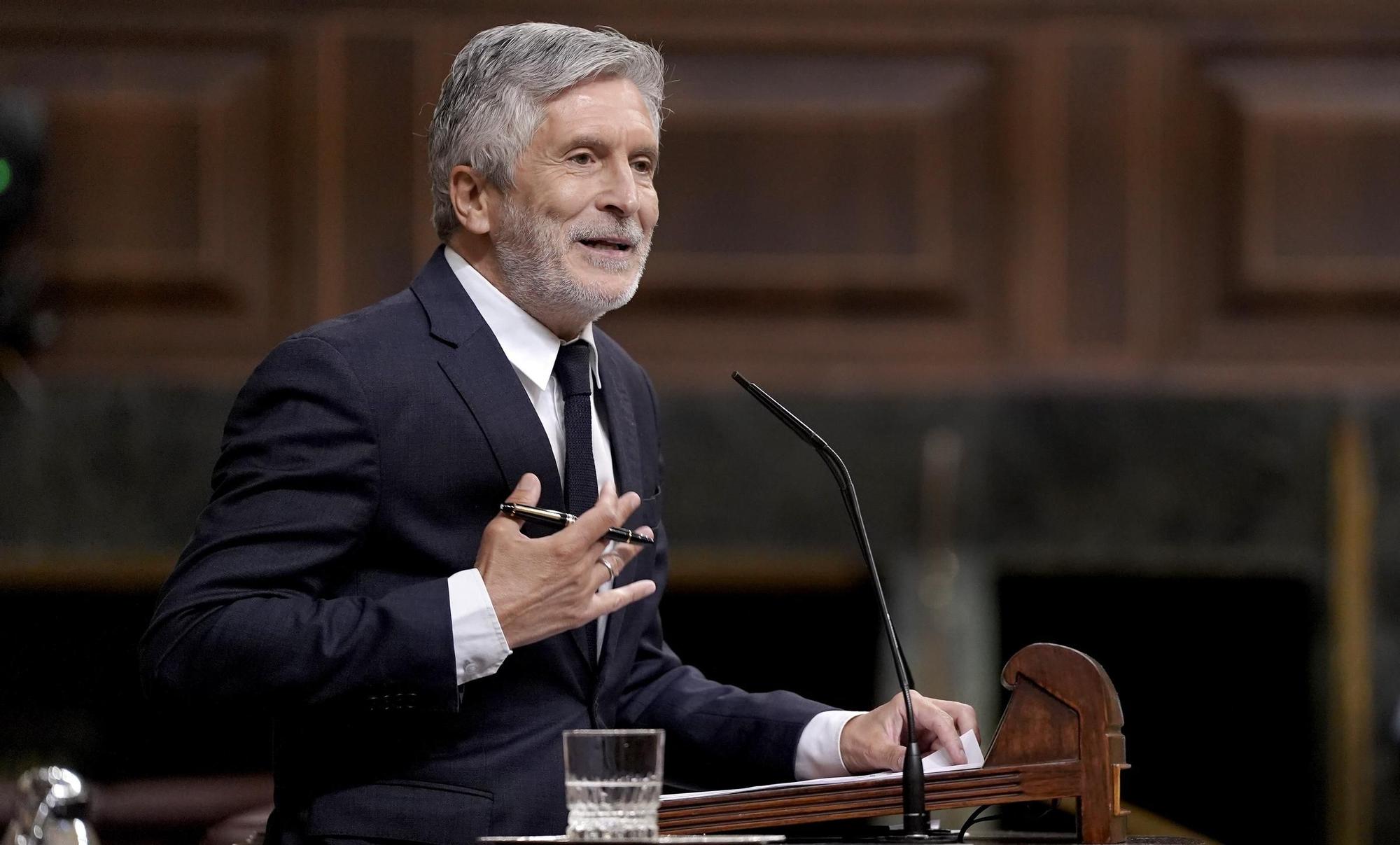Fernando Grande-Marlaska, en el Congreso de los Diputados.