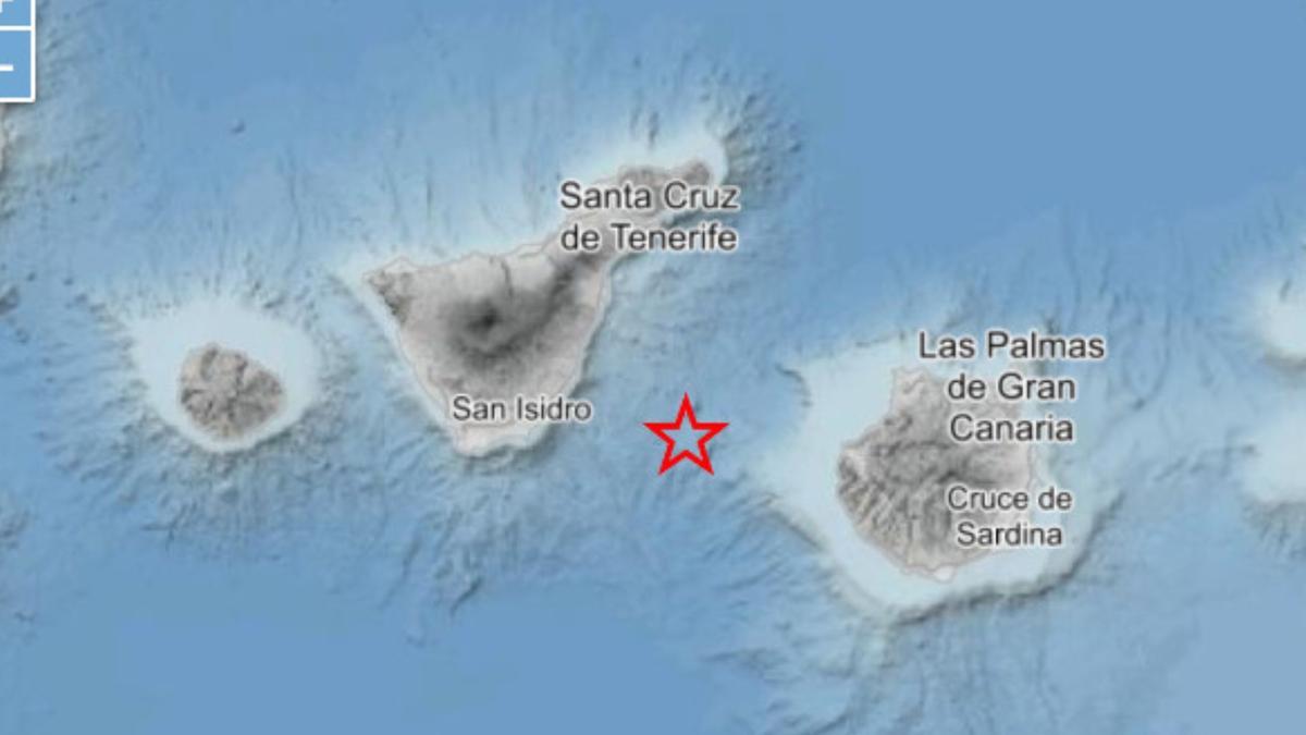 Terremoto mágnitud 4.3 entre Tenerife y Gran Canaria