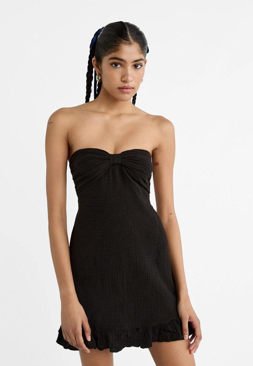 Vestido bandeau de escote corazón