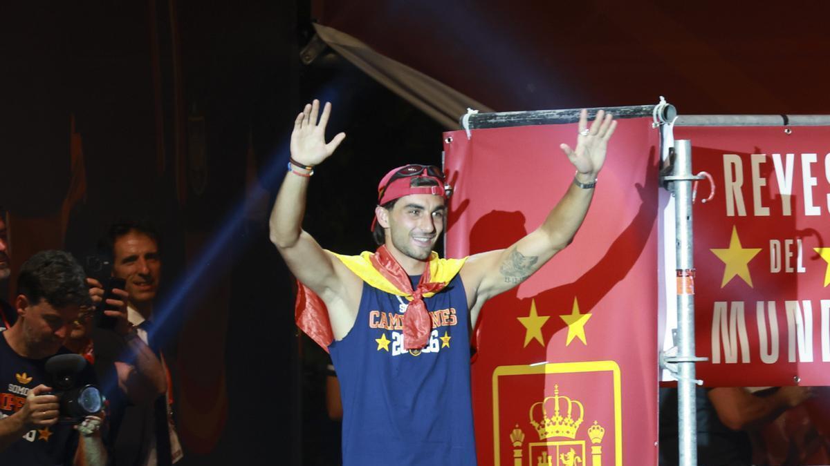 Ferran Torres, aclamado en la celebración del Mundial
