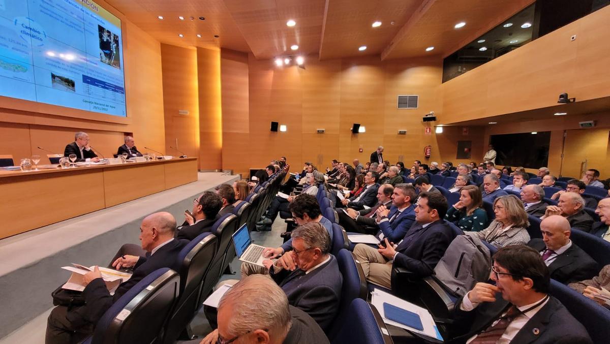 El Consejo Nacional del Agua, en la polémica reunión en la que se votó el decreto del Tajo.