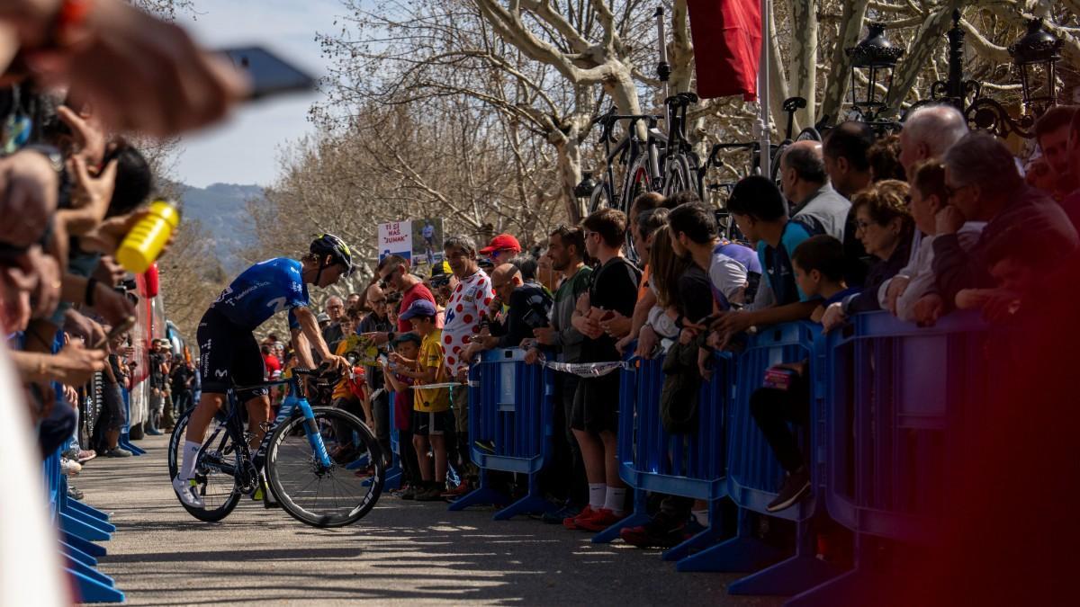 Un ciclista del Movistar, en La Volta