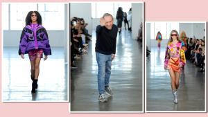 Custo Barcelona, en la Semana de la Moda de Nueva York, este lunes, presentando su colección ’Welcome to the Other Side’, junto a dos de sus diseños.