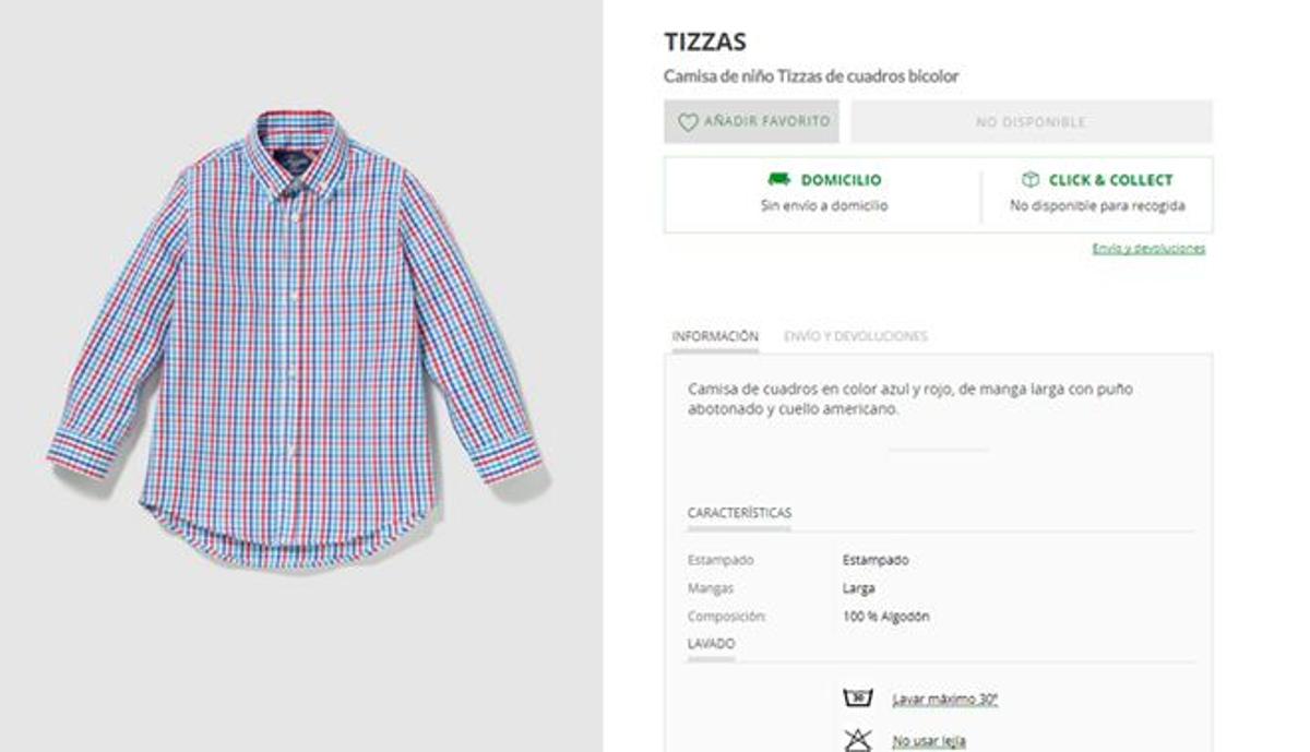 La camisa de Tizzas elegida por el Príncipe George