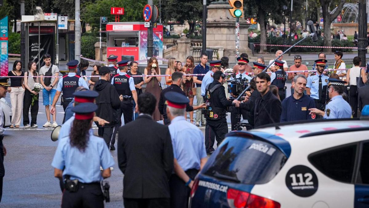 Rodaje de la película 'Cronos' en la Rambla.