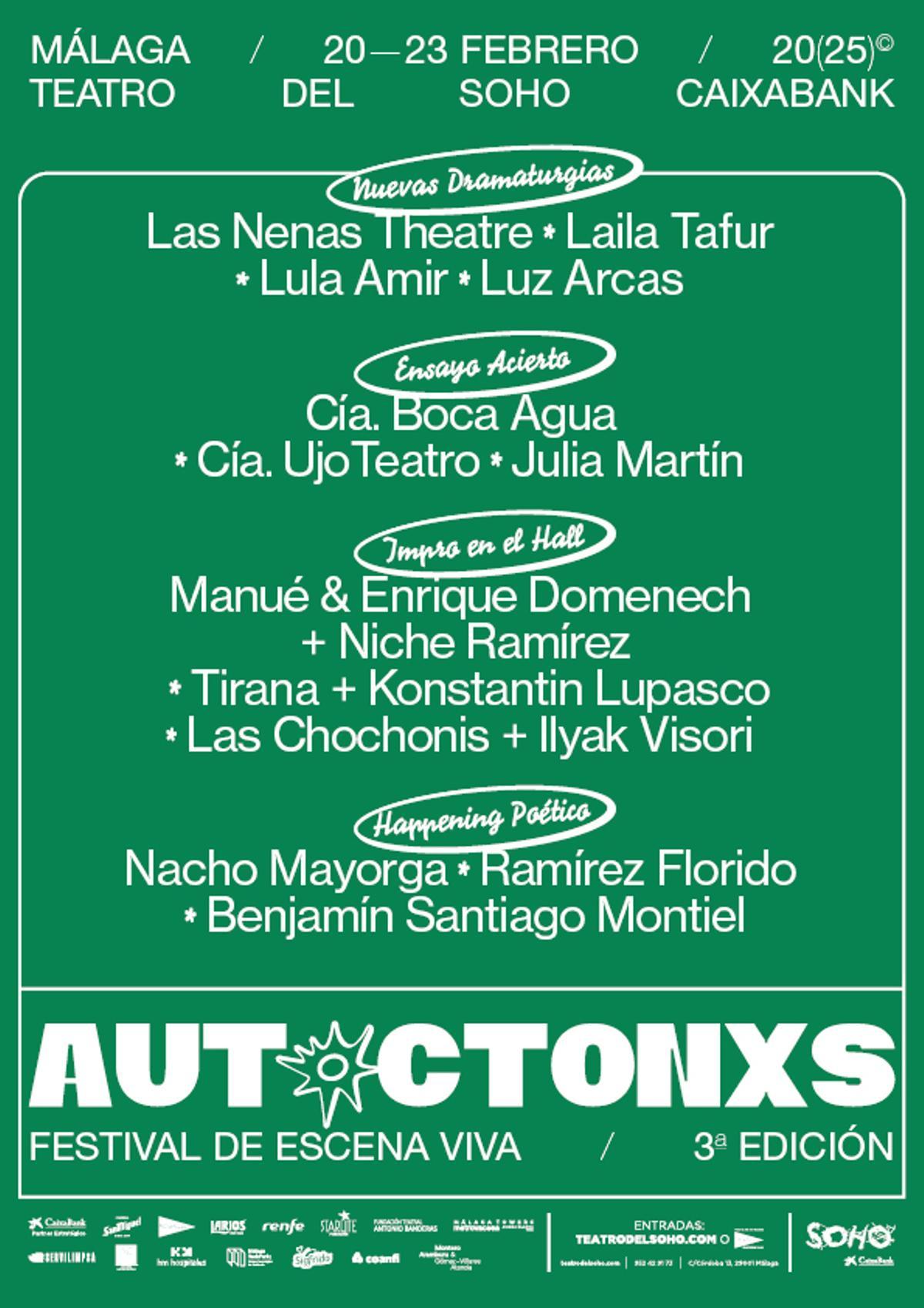 Cartel de la tercera edición del festival AUTOCTONXS