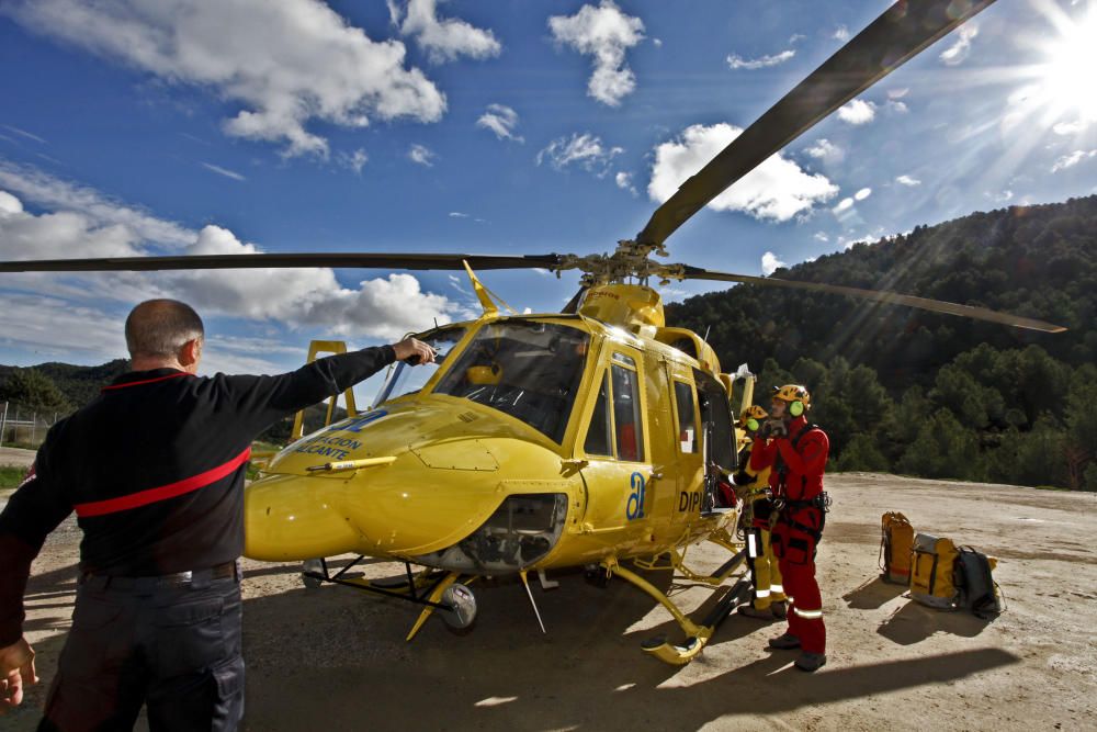 Simulacros de rescate en altura en Alcoy