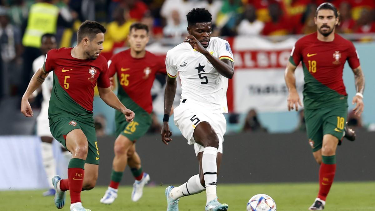 Thomas Partey, en un partido de Ghana ante Portugal