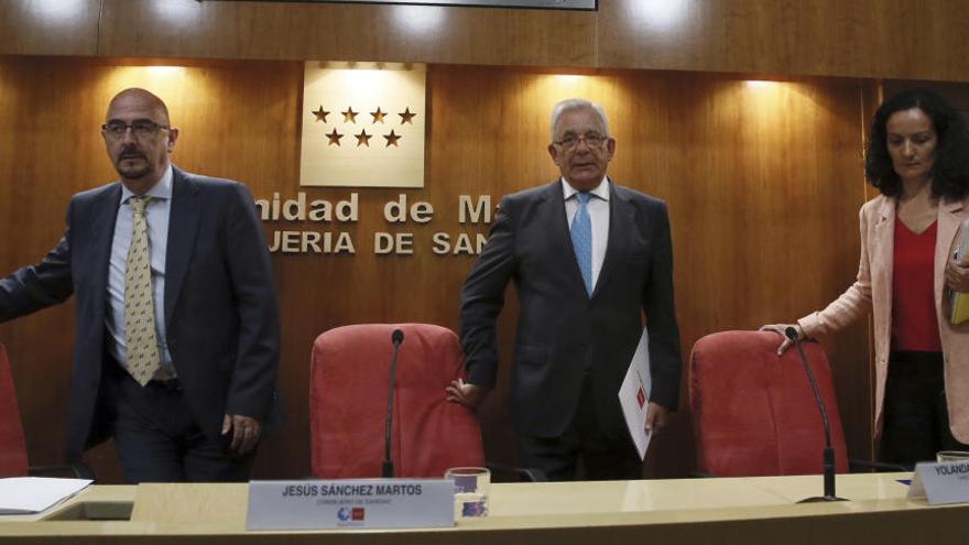 Roda de premsa de la Conselleria de Sanitat de la Comunitat de Madrid.