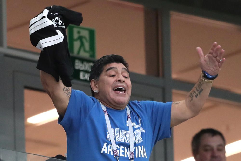 El xou de Maradona durant el partit d'Argentina