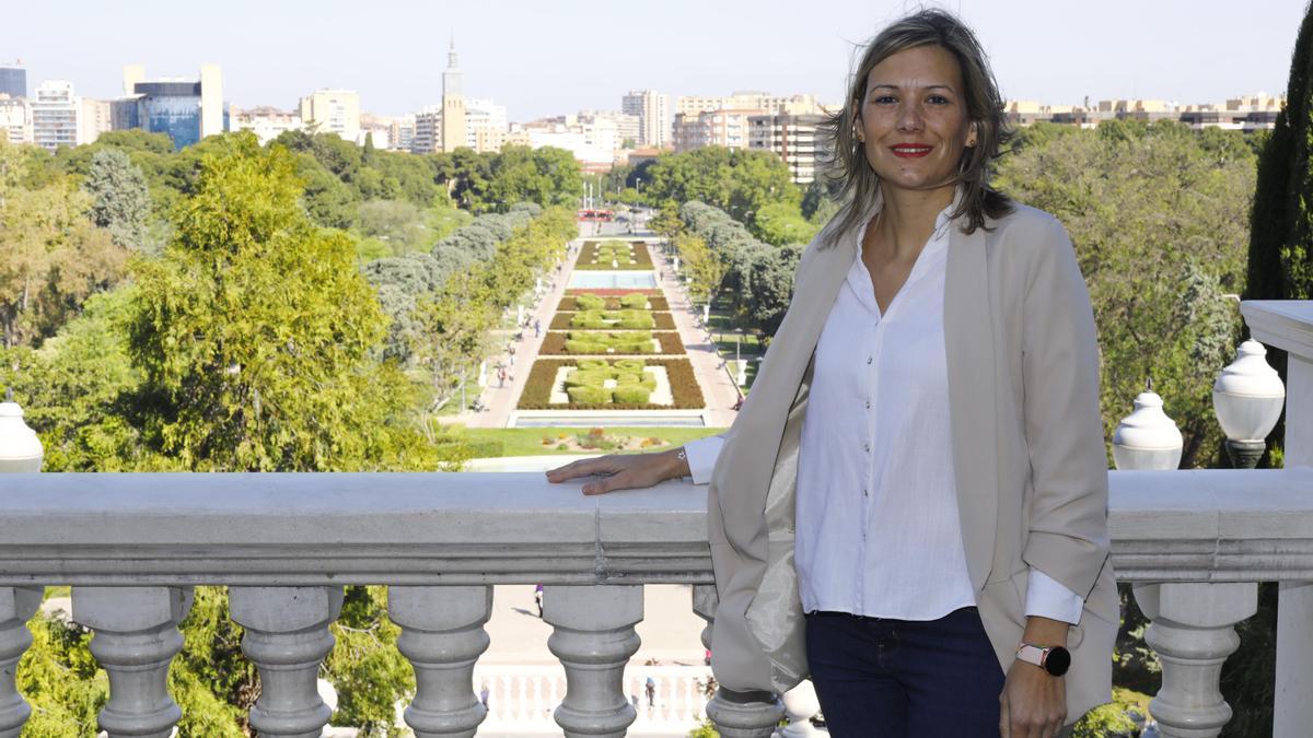 Beatriz Martín, portavoz de Teruel Existe y senadora, este jueves en Zaragoza, en la presentación de Aragón Existe.