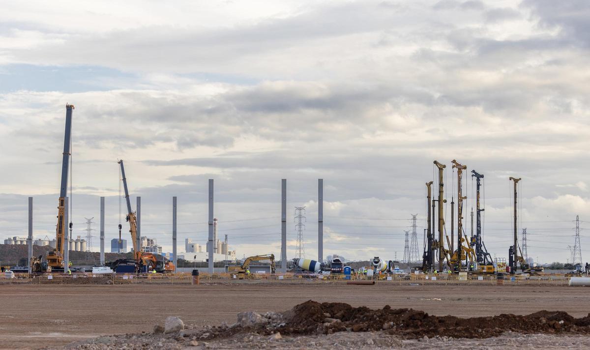 Avance de las obras de PowerCo en Sagunt.