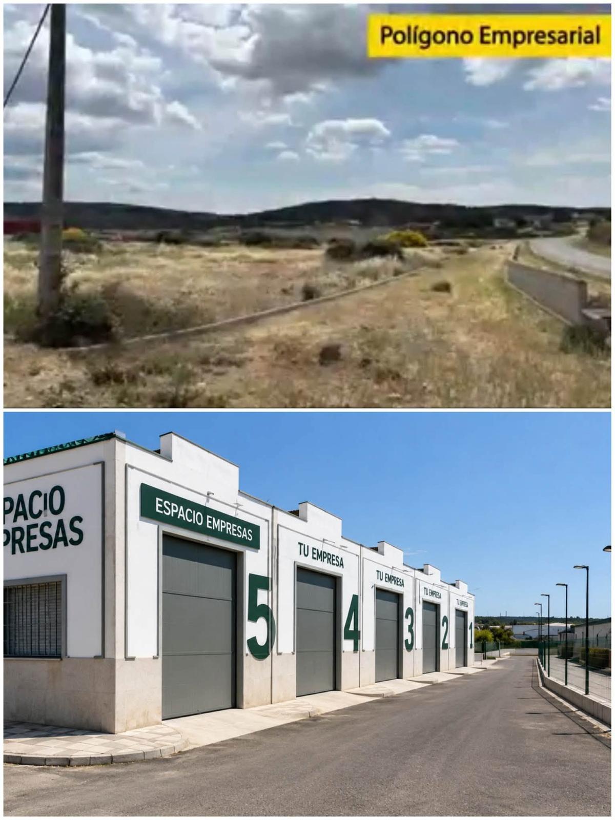 Parcelas que se construirán en la zona izquierda del polígono industrial.