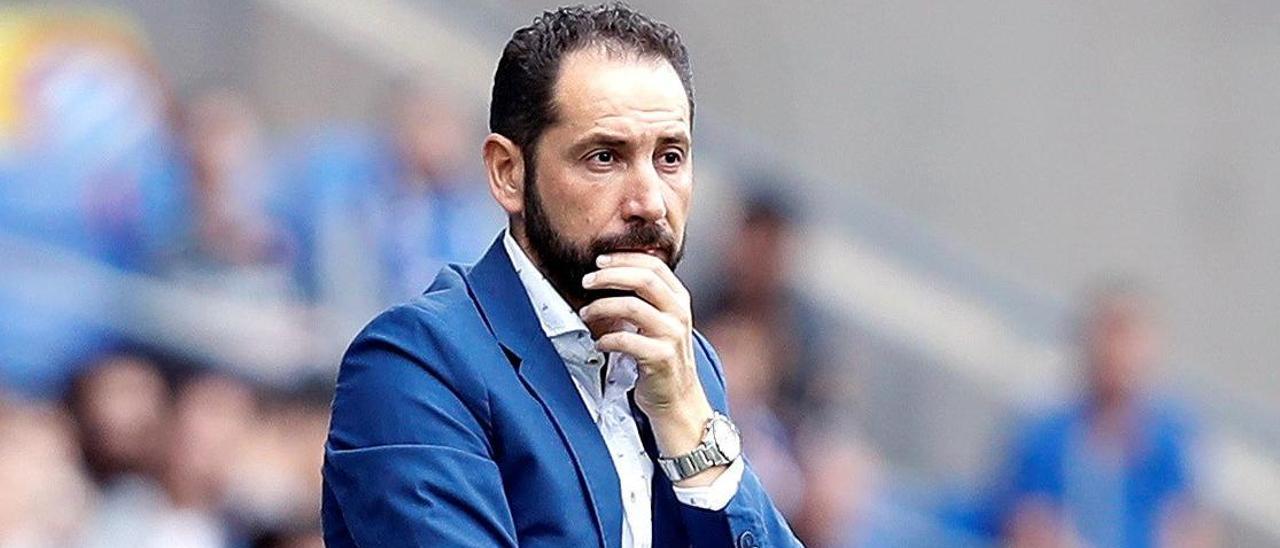 Pablo Machín, en un partido con el Espanyol.