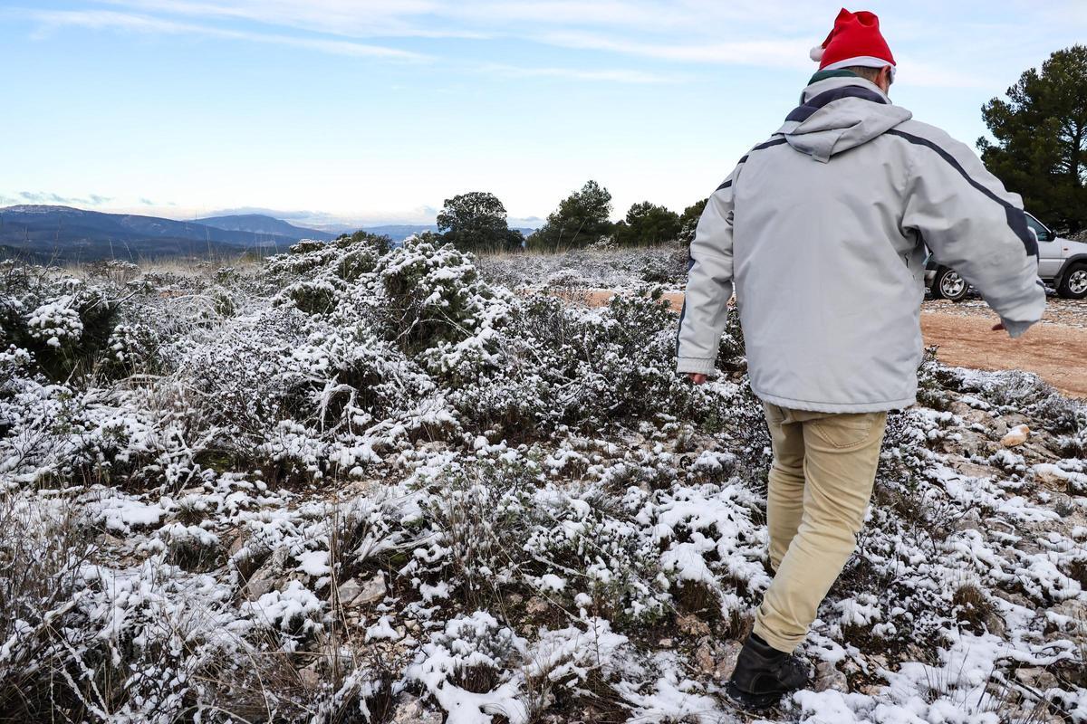 Ligera nevada en la Sierra de Aitana