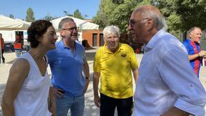 Juan Manuel Asensi, presidente de la Agrupació, con Josep Maria Vallès, alcalde de Sant Cugat; Núria Escamilla, regidora de Deportes y Josep Maria Félez, presidente de la PB Sant Cugat