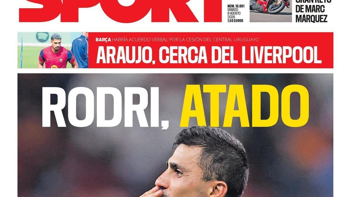 La portada de SPORT de hoy sábado, 8 de agosto de 2026