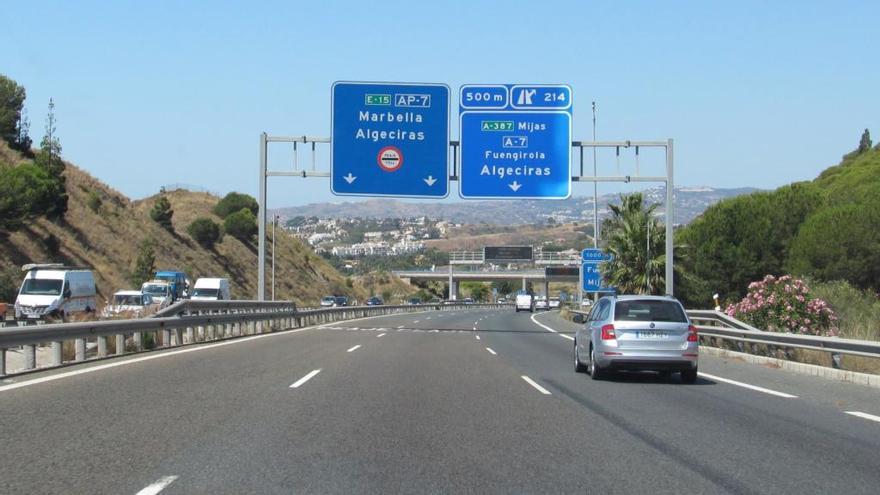 Desvío a la autopista de la Costa del Sol.