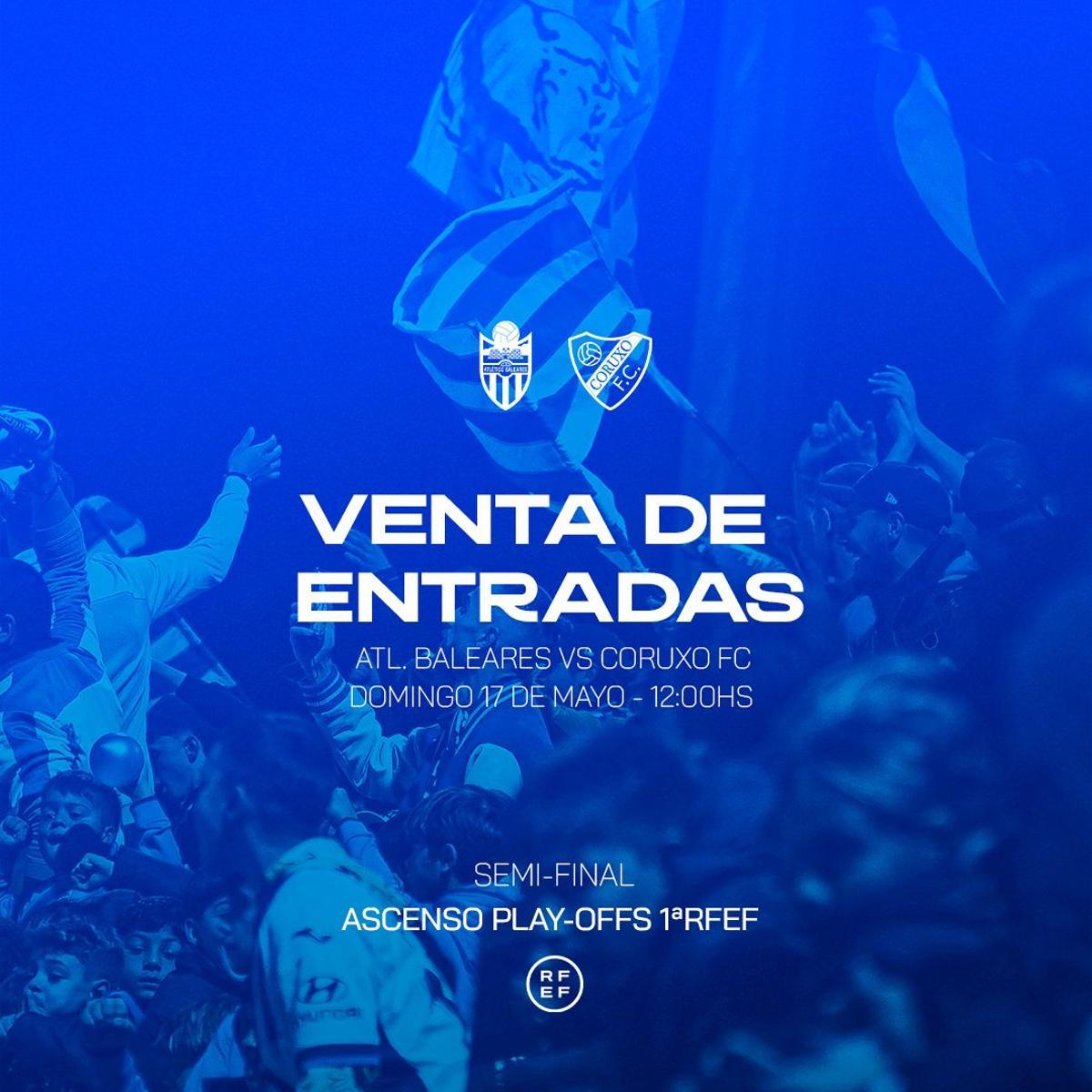 El Baleares jugará la vuelta ante el Coruxo el martes 17 a las 12:00