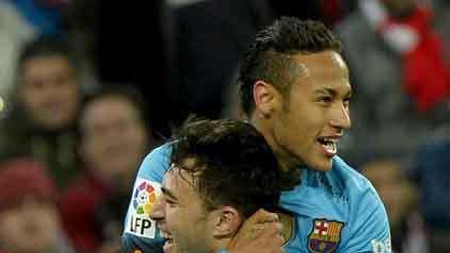 Neymar celebra un gol ante el Athletic.