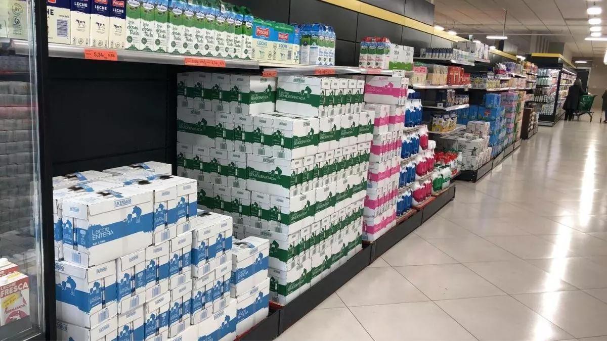 Leche en un establecimiento de Mercadona