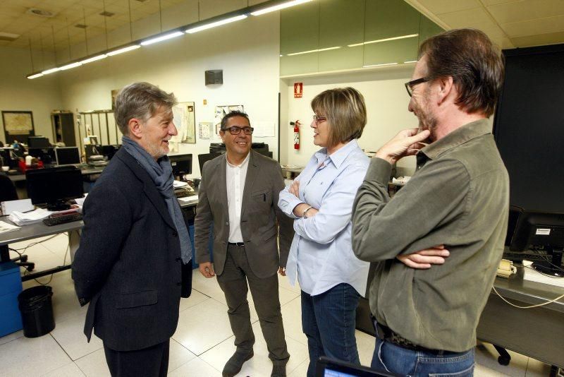 Pedro Santisteve visita la redacción de EL PERIÓDICO DE ARAGÓN