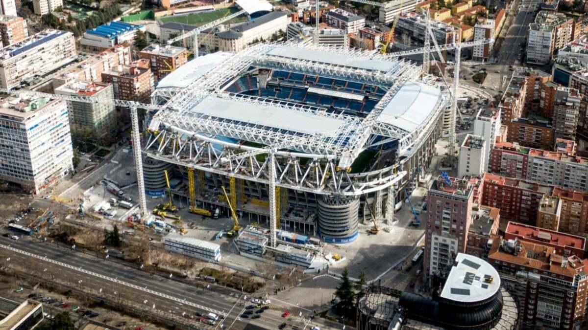 Imagen del Santiago Bernabéu durante las obras.