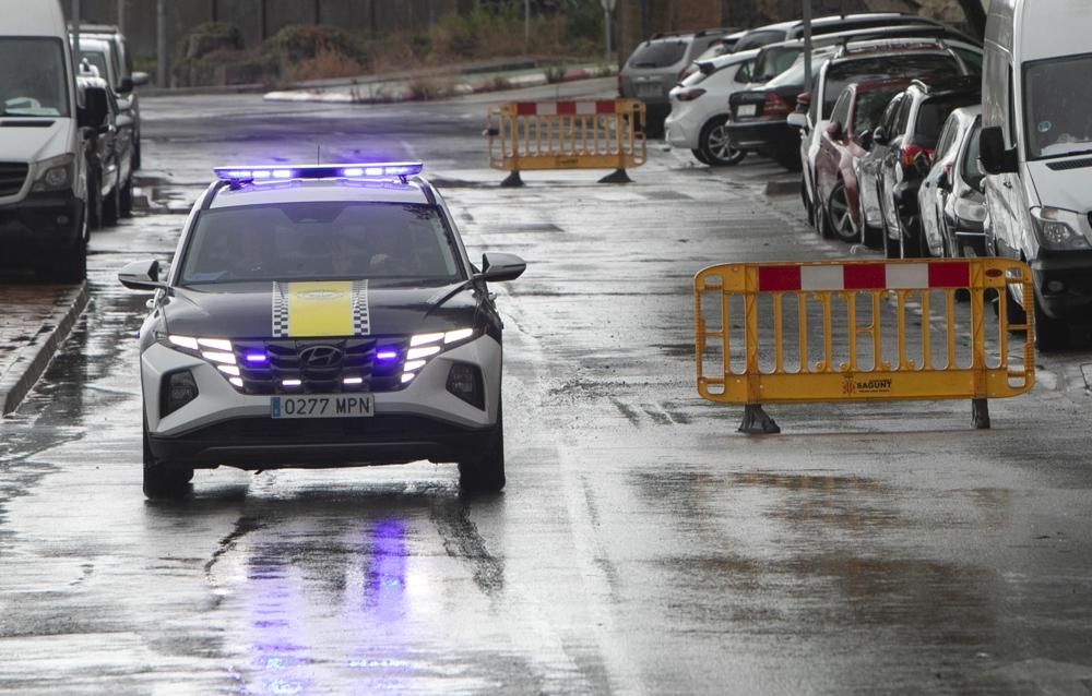 Cortes de tráfico en Sagunt por la intensa lluvia