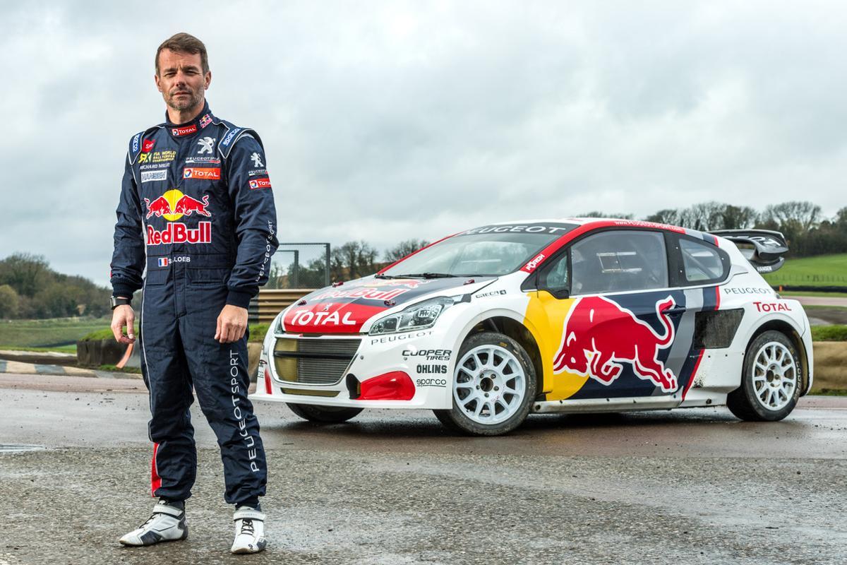 Sebastien Loeb poses for a portrait during Red Bull Team Peugeot Hansen photoshoot in Lydden Hill Circuit, UK, on March 20, 2017