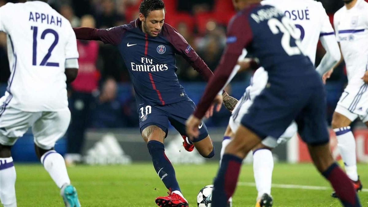 LACHAMPIONS | PSG-Anderlecht (5-0): Neymar le dedicó su gol a Hamilton