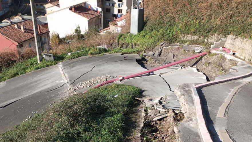 La zona afectada por el corrimiento de tierras.