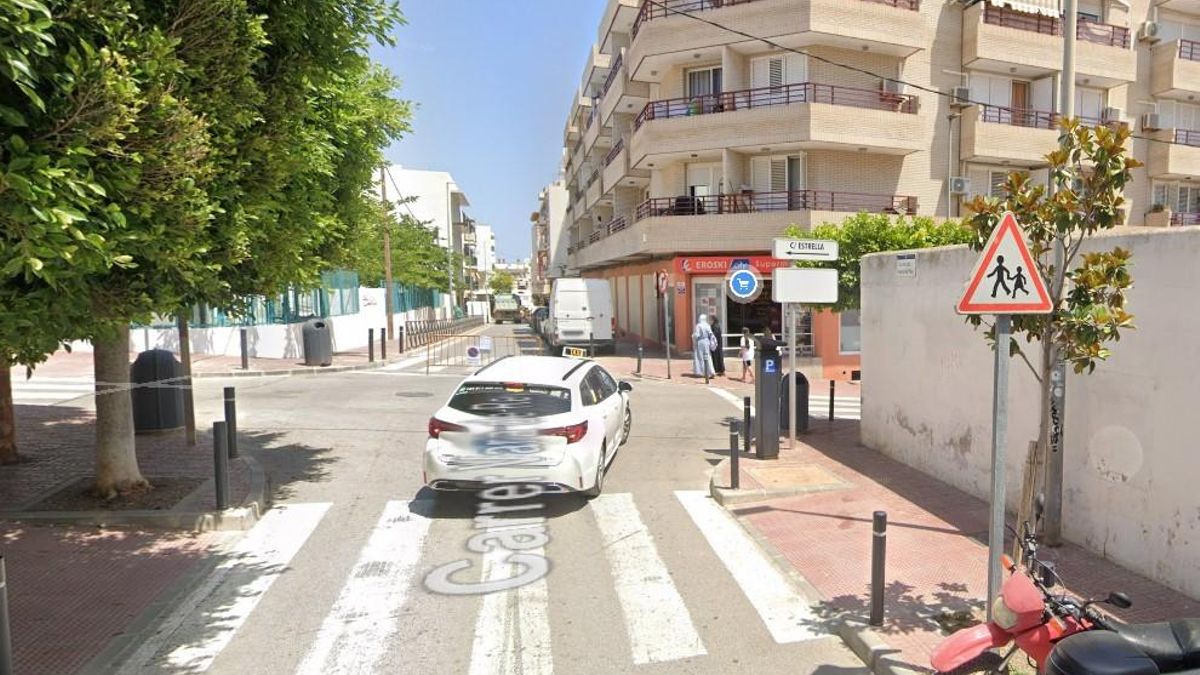 Detalle de la calle de Vara de Rey de Sant Antoni, donde se ha producido el escape de gas.