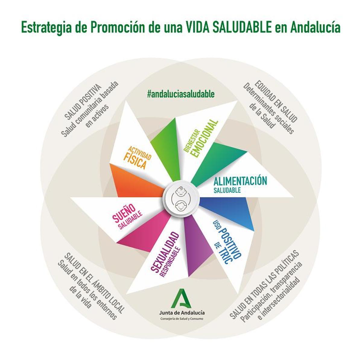 Infografía del programa 'Estrategia de Promoción de una Vida Saludable en Andalucía'