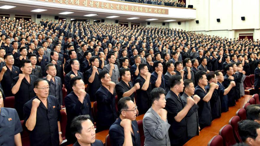 Militares norcoreanos, en un acto del régimen en Pyongyang.