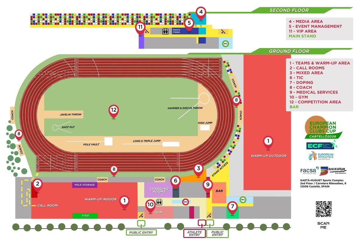 Todo listo en Gaetà Huget para la Copa de Europa de Clubes de Atletismo.