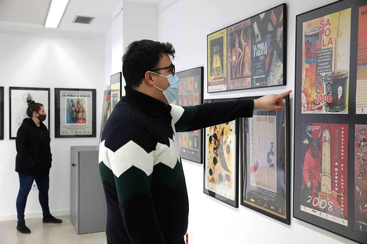 Aspecto de la exposición 'Cartells de Sa Pobla a Gràcia'.