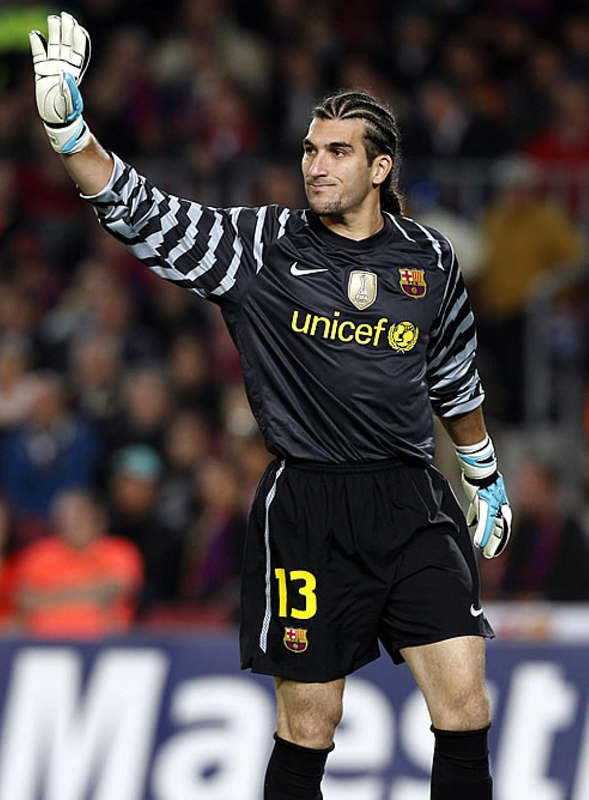 José Manuel Pinto con la camiseta del FC Barcelona.
