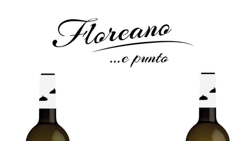 Uno de los carteles promocionales del vino albariño &quot;Floreano e punto&quot;.