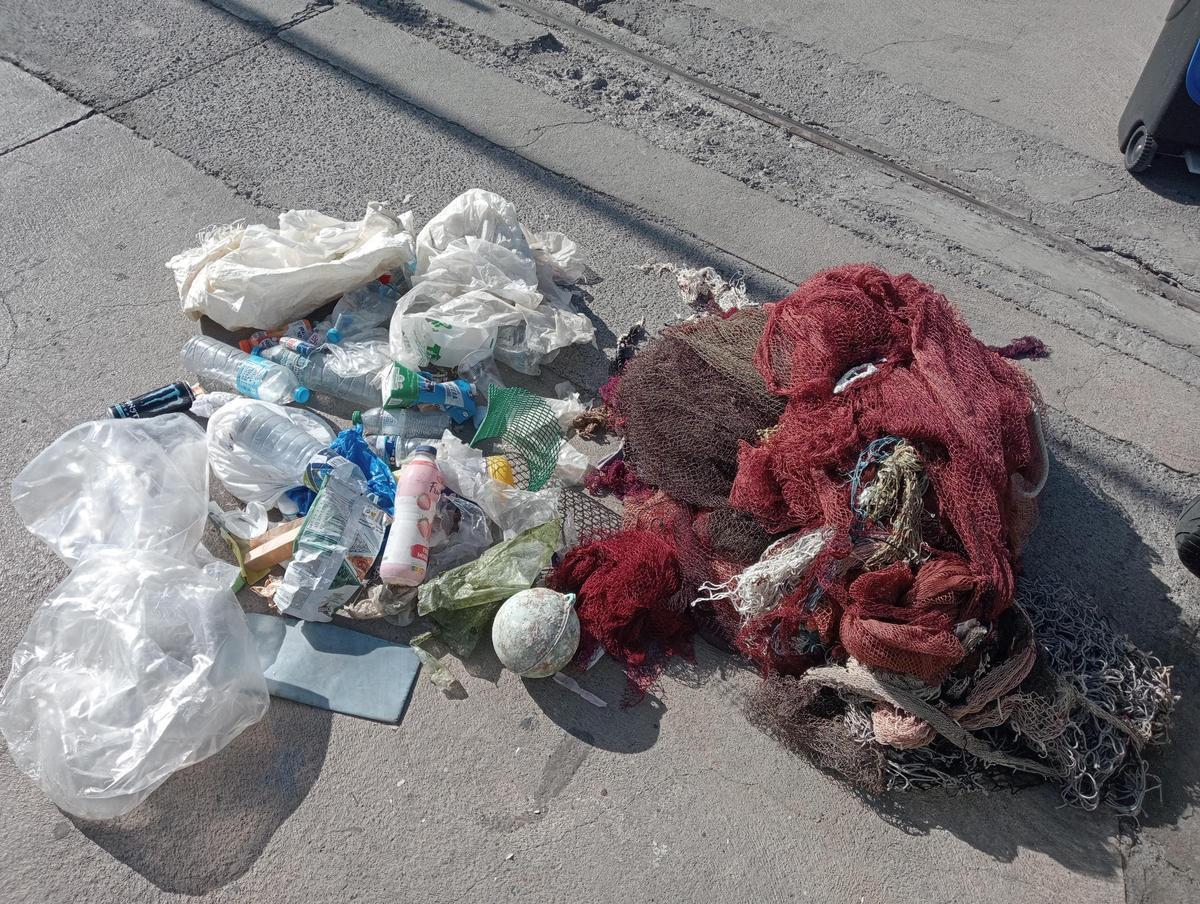 Plásticos recogidos en el mar por los pescadores de una de las cofradías del proyecto.